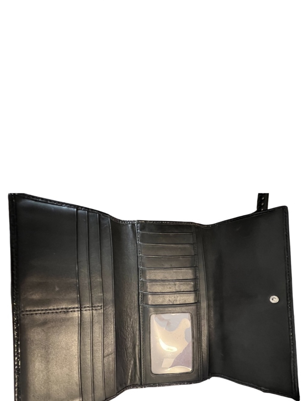 Coach Vintage Black Signature Jacquard Pleated Slim Envelope Wallet - Picture 4 of 5